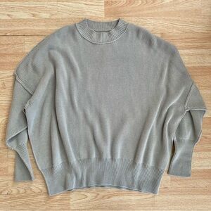 Chelsea DeBoer Lily & Lottie Relaxed Light Grey Ribbed Drop Shoulder Sweater M